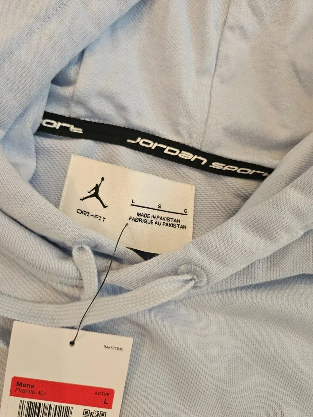 NWT Jordan Dri-FIT Pullover Hoodie Men's Large Light Blue Jumpman Sweatshirt